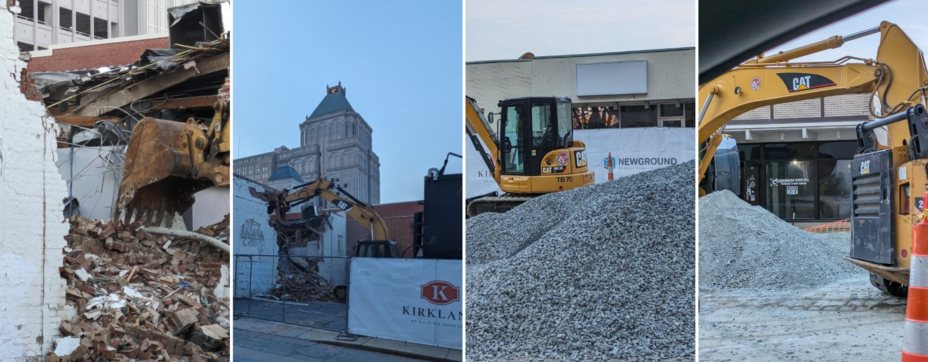 Construction at 219 and 217 N. Greene St., Greensboro