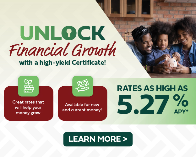 Unlock financial growth with a high-yield certificate! Rates as high as 5.27%. 