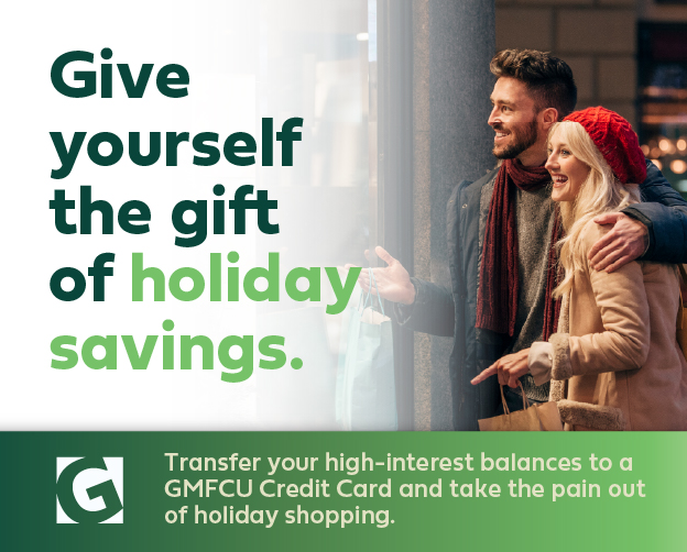 Give yourself the gift of holiday savings with a GMFCU Platinum Mastercard!